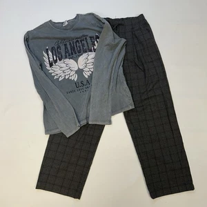 Conjunto de 2 piezas de pantalones a cuadros gris talla 13/14 de Zara para niñas usado en excelente estado - Imagen 1 de 11