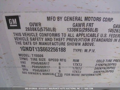 Used Right Sun Visor fits: 2006 Chevrolet Trailblazer w/o illumination Right Gra — 第 1/4 张图片