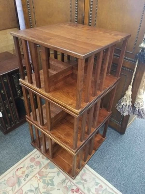 Bookcase Revolving and Stacking Walnut - Image 1 of 4