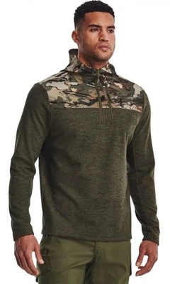 Under Armour UA Hombre Especialista Rejilla 1/2 Cremallera Sudadera con Capucha Camuflada/Verde 2XL XXL NUEVO Foto 1 de 4