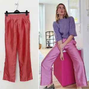 Vintage korallenrosa Satinhose Hose Small - Bild 1 von 6