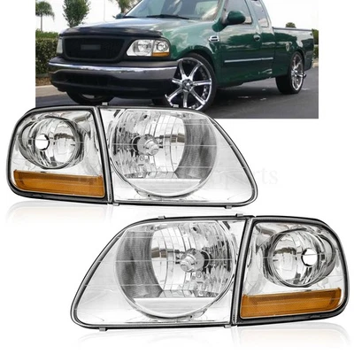 For Ford F150 Expedition 1997 1998-2004 Headlights w/Corner lights LH+RH 4PCS Foto 1 de 4