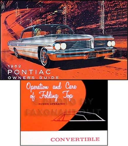 1962 Pontiac Convertible Proprietari Manuale Set Bonneville CATALINA Operation - Immagine 1 di 1