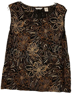 Blusa elástica multicolor floral talla grande sin mangas Laura Ashley para mujer - Imagen 1 de 4