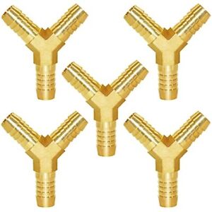 5pcs 5/8" Id Hose Barb Thick Brass Y Shaped 3 Way Union Fitting Intersection/spl