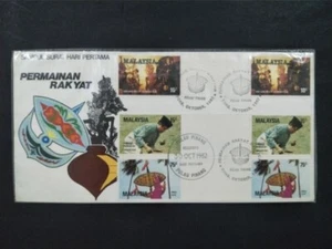1982 Gutter Pair First Day Cover - Traditional Games of Malaysia - Picture 1 of 2