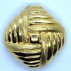 Designer V Italy Yellow Gold Over 925 Sterling Silver Textured Squared Pendant - Picture 1 of 9