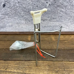 Vintage Water Bottle Cage Steel White Road Race Eroica 1970s 60 Brevete - Picture 1 of 10