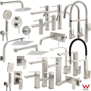 KYLINS Brushed Nickel Bath Spout Basin Mixer Kitchen Sink Tap Laundry Shower Arm - Picture 1 of 362