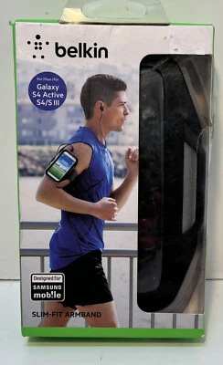 Belkin Slim-Fit Armband with Cord Storage for Samsung Galaxy S4 (Black) - Image 1 of 3