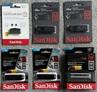 Selection Of  Six  Sandisk Flash Drives 1X 128gb 1x 64gb 4x 32gb New Sealed