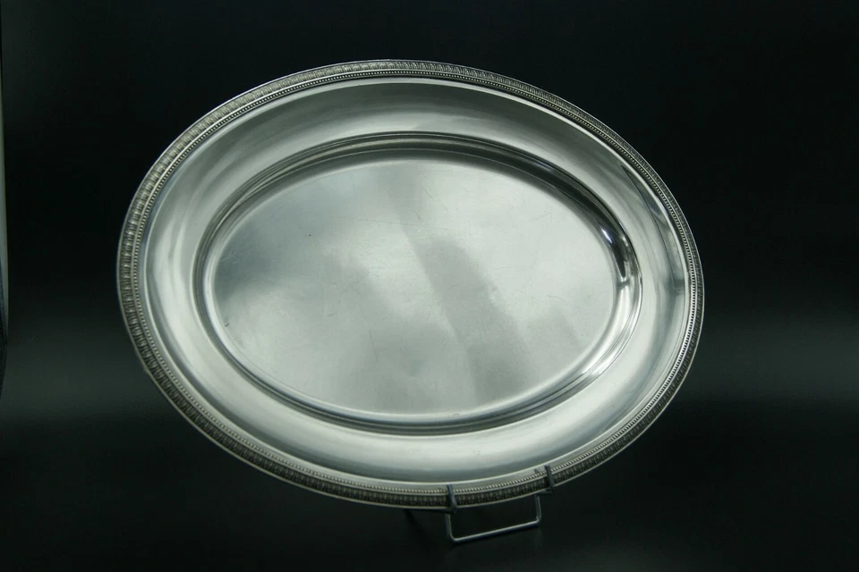 БОЛЬШОЙ ОВАЛЬНЫЙ ПОДНОС CHRISTOFLE MALMAISON XXL РЫБА ОВОЩНОЕ МЯСО ПОСЕРЕБРЕННАЯ ФРАНЦИЯ - Изображение 1 из 4