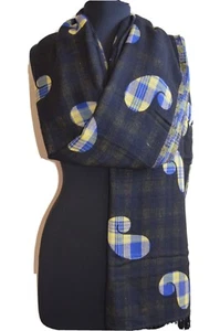 Neu mit Etikett karierter Paisley Schal handgewebt 100 % Wolle von Ahujasons - Bild 1 von 5