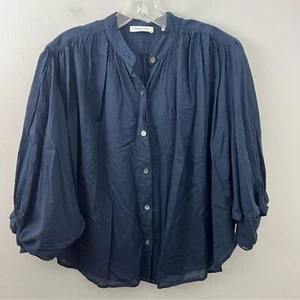 Rebecca Taylor Cotton Batwing Top Womens size XS Oversized Navy Blue - Picture 1 of 6