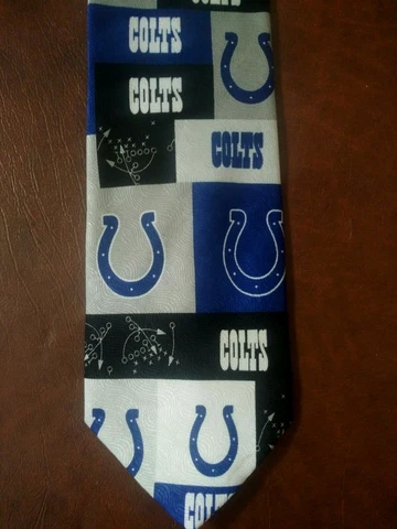 NEW Indianapolis COLTS Necktie Licensed NFL 'Blocks' Football Tie NWT Cover