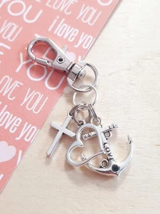 LOVE Taschenanhänger ♥ Glaube Liebe Hoffnung ♥ Maritim mit Kreuz + Herz + Anker - Bild 1 von 1