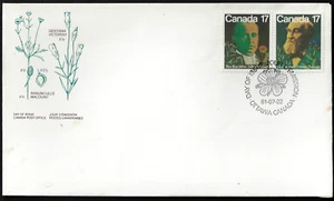 Canada Stamps, FDC, Pair, Canadian Botanists, #895a Lot 227 - Picture 1 of 2