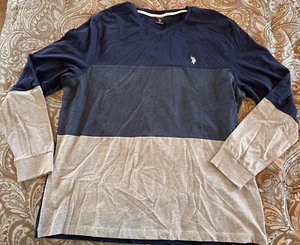 U.S. Polo Assn Men's XXL Color Block Knit Long Sleeve Shirt - Picture 1 of 5
