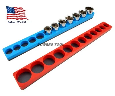 Mechanics Time Saver 3/8 Drive Magnetic Socket Holder Tray Metric SAE MTS USA - Image 1 of 4