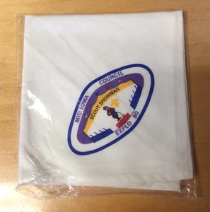 MID IOWA COUNCIL EMBROIDERED NECKERCHIEF 1980 EXPLO (ERROR) NEW - Picture 1 of 3