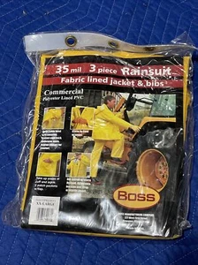 NEW BOSS 3 PIECE SLICKER YELLOW RAIN SUIT 35MM SIZE XXL - Picture 1 of 3