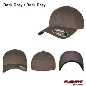 Original FLEXFIT® Wooly Combed Baseball Cap / Mütze / Kappe Dark Grey/Dark Grey - Bild 1 von 1