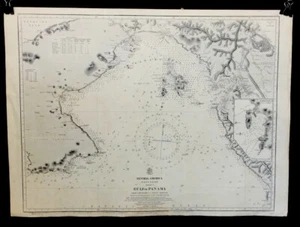 VINTAGE  ADMIRALTY  CHART. No. 2267. GULF of PANAMA. 1915  Edition. - Picture 1 of 5