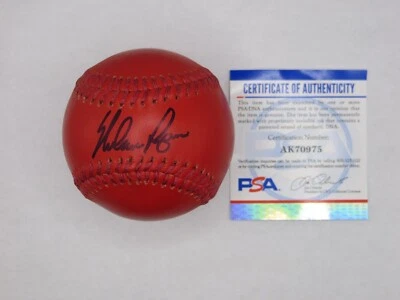 NOLAN RYAN SIGNED CALIFORNIA ANGELS Red LEATHER BASEBALL TEXAS RANGERS PSA/DNA - Image 1 of 4