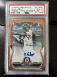 2023 Bowman Chrome Yeniel Laboy Auto Orange Wave /25 PSA 10 AD - Picture 1 of 2