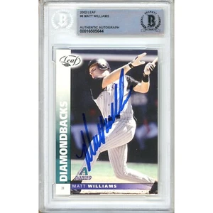 2002 Leaf #6 Matt Williams Signed Card AUTO Beckett BAS Slabbed AZ Diamondbacks - Picture 1 of 5