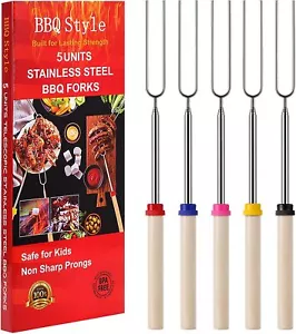 Marshmallow Roasting Sticks, Telescoping Smores Sticks for Open Fire Pit, 32 Inc - Picture 1 of 5