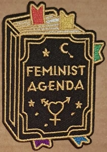 Feminist Agenda embroidered Iron on patch - Picture 1 of 2
