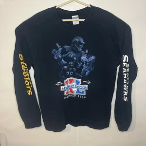Camiseta gráfica de manga larga azul marino del Super Bowl Detroit 2006 de la NFL para hombre talla XL Y2K - Imagen 1 de 7