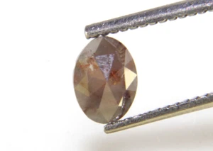 0.67Cts Natural Oval Shape Grey Color Rose Cut Diamond 7.07x5.24x2.30 MM - Picture 1 of 24