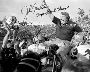 JOHN MADDEN SIGNED AUTOGRAPH 8x10 RPT PHOTO OAKLAND RAIDERS 77' SUPERBOWL CHAMPS - Picture 1 of 1