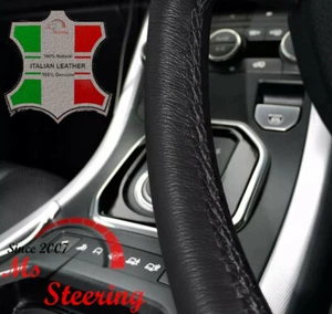 FOR CITROEN BERLINGO 2 08+ LEATHER STEERING WHEEL COVER WITH BLACK DOUBLE STITCH - Picture 1 of 2