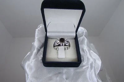 Sterling Silver 1.25 Carat Black Diamond Belcher Style Ring Size 10 - Image 1 of 4