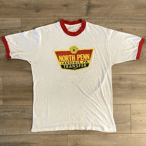 North Penn Transfer Lansdale PA Vintage 80s Ringer T Shirt Men Single Trucking - Picture 1 of 9