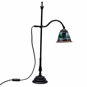 Art Déco Tischlampe Schreibtischlampe Tischleuchte mit Glasschirm Grün | 57 cm - Bild 1 von 12