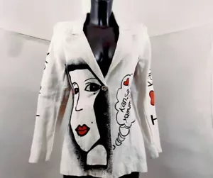 Vintage TAILORED PRODUCT Regenerated Linen Rubberize KANSAI YAMAMOTO Hand Painted - Picture 1 of 12
