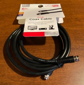 6Ft Black Rg6 Digital HD Coaxial Satellite TV coaxial video cable - Picture 1 of 2