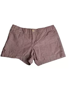 Ralph Lauren Sport Damengröße 4 rot & weiß gestreifte Seersucker Shorts 3,5" - Bild 1 von 3