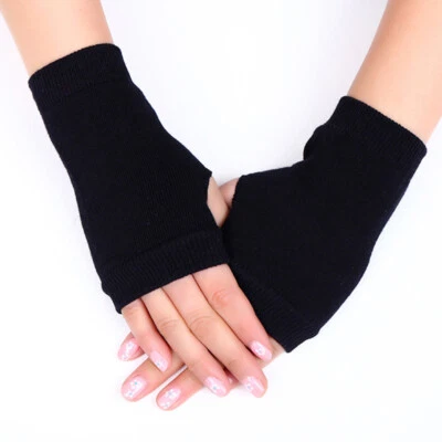 ☆☆☆Guantes sin dedos tejidos para mujer invierno brazo mano muñeca calentador mitones Foto 1 de 4