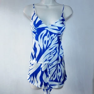 Primark blue & white cami shorts pyjama set - Picture 1 of 8