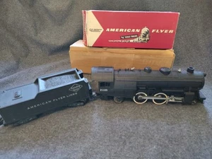 Locomotiva a vapore VNTG 1957 American Flyer calibro S 21100 + tender 21434 + scatole - Foto 1 di 24