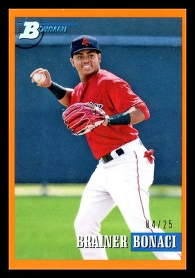 Brainer Bonaci 2021 Bowman Heritage #110 Chrome Orange Refractor /25 Boston - Image 1 of 2