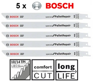 5x Bosch Säbelsägeblätter S 1125 VFR Special for Pallet Repair Paletten Holz - Bild 1 von 10