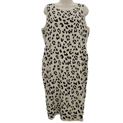 New York & Company Womans size M Animal Print Sleeveless Midi Sweater Dress - Image 1 of 4