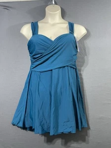 COCOPEAR Swimdress Built In Shorts Molded Cups 3XL Teal Green - Picture 1 of 6