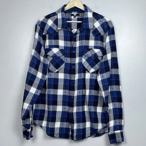 Neu ohne Etikett Frye Herren 100 % Baumwolle Jacquard Flanell Western Hemd Größe M; kariert - Bild 1 von 12
